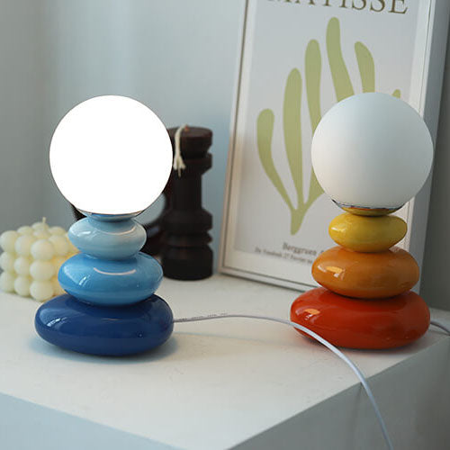 Ceramic Colorful Stacked Stones Table Lamp