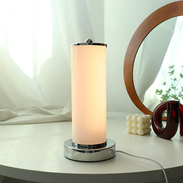 Glass Column Night Table Floor Lamp
