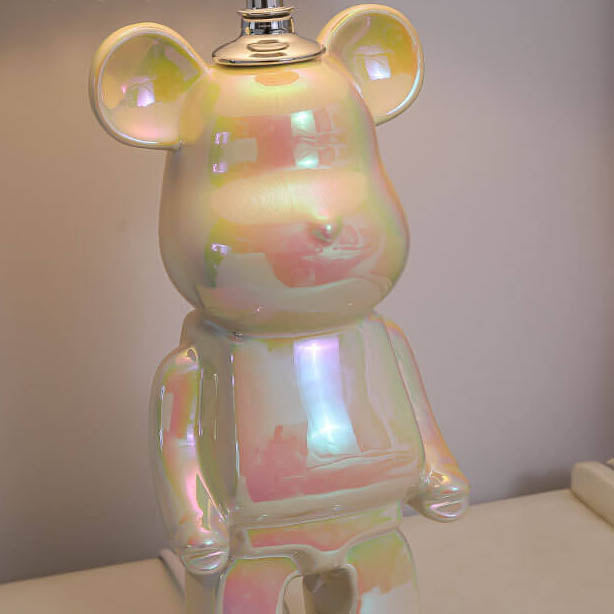 Bear Ceramic Fabric Bedroom Table Lamp
