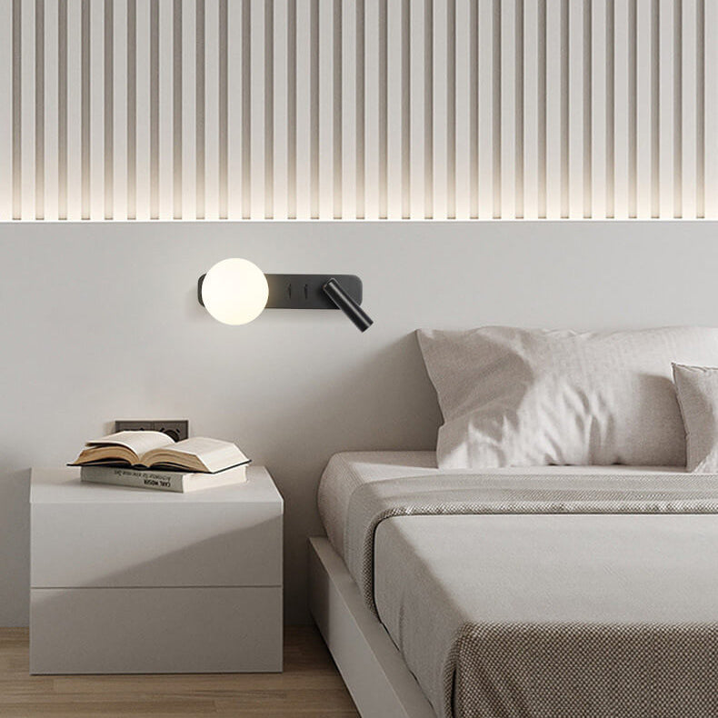 Glass Sphere Reading Wall Lamp