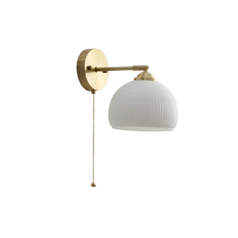Striped Milk White Glass Wall Lamp