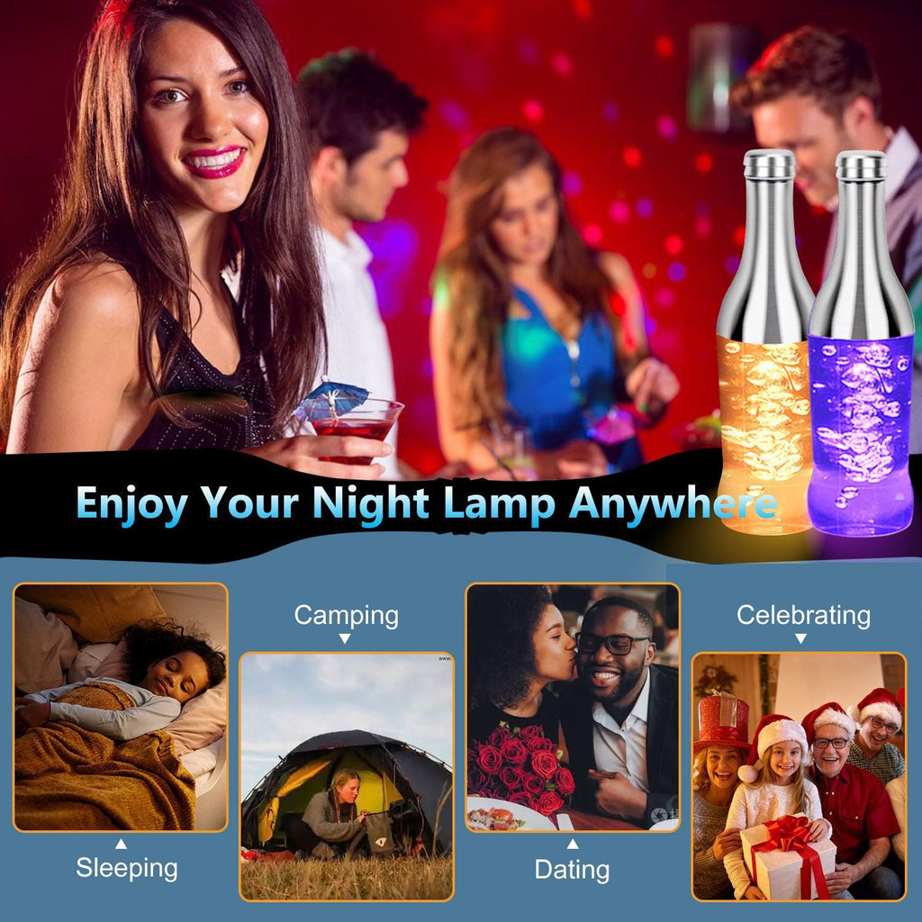 RGB Colorful Wine Bottle Table Lamp