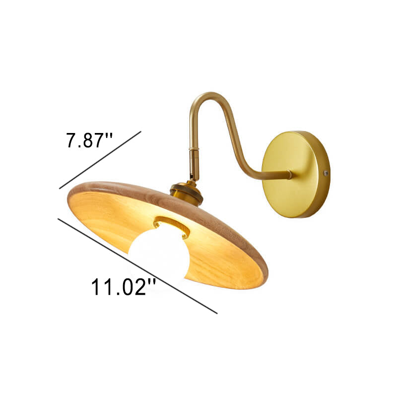 Wooden Tray Shaped Wall Lamp