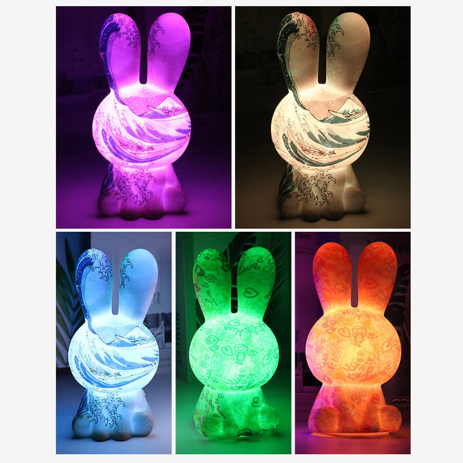 Painted 3D Printed Rainbow Table Lamp