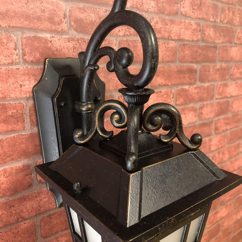 Square Lantern Carved Outdoor Light