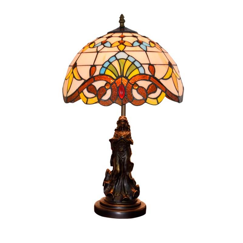Lotus Stained Glass Dome Table Lamp