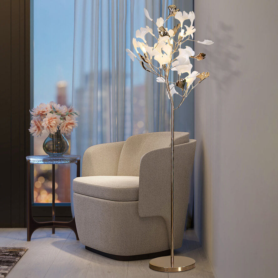 Nordic Romantic Ginkgo Leaf 5-Light Floor Lamp