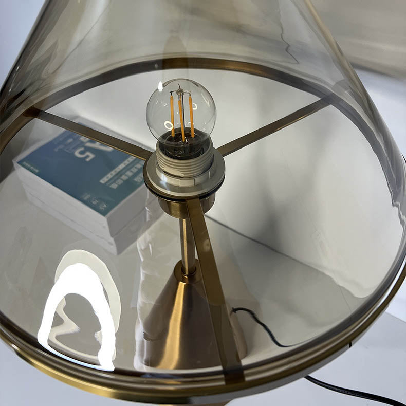 Triangle Hardware Glass Bedroom Table Lamp