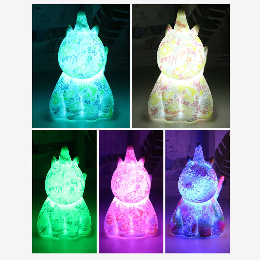 Unicorn Painted 3D Printed Table Lamp