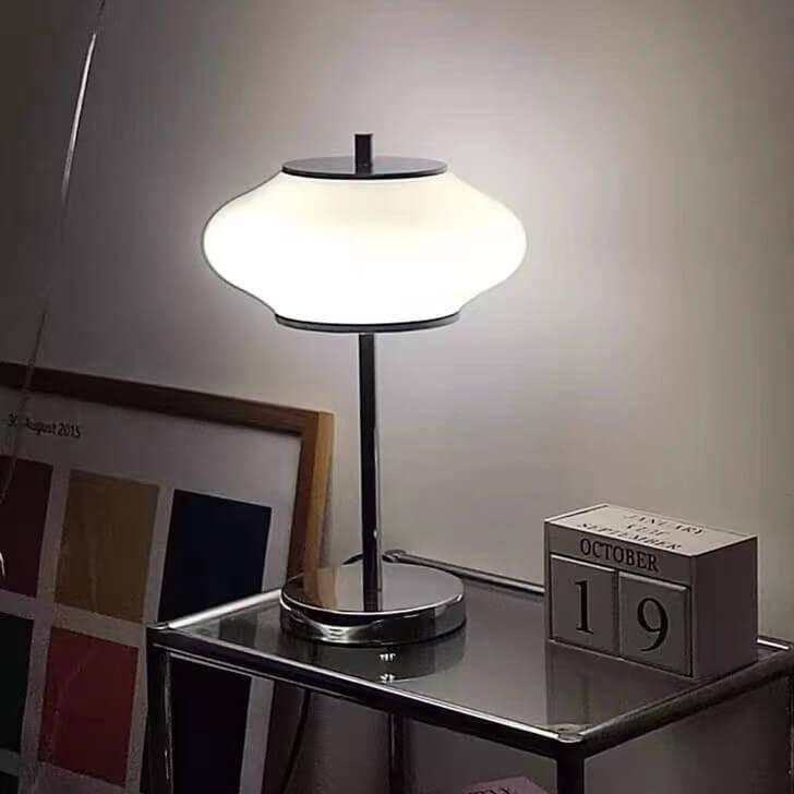 Glass Medieval UFO Shaped Table Lamp