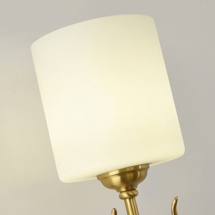 Glass Cylinder Antler Copper Wall Lamp