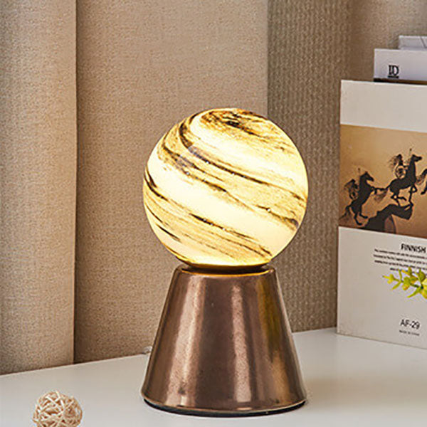 Orb Moon Ceramic Glass Table Lamp