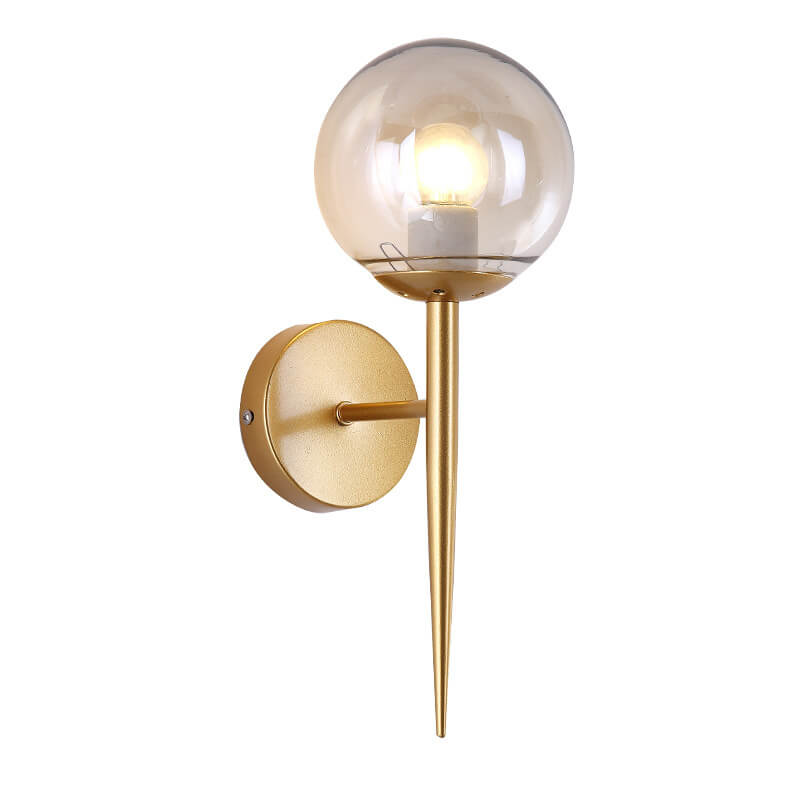 Glass Round Ball Long Wall Lamp