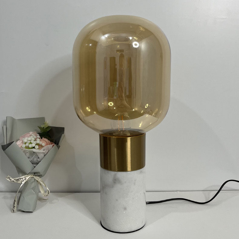 Marble Hardware Glass Table Lamp