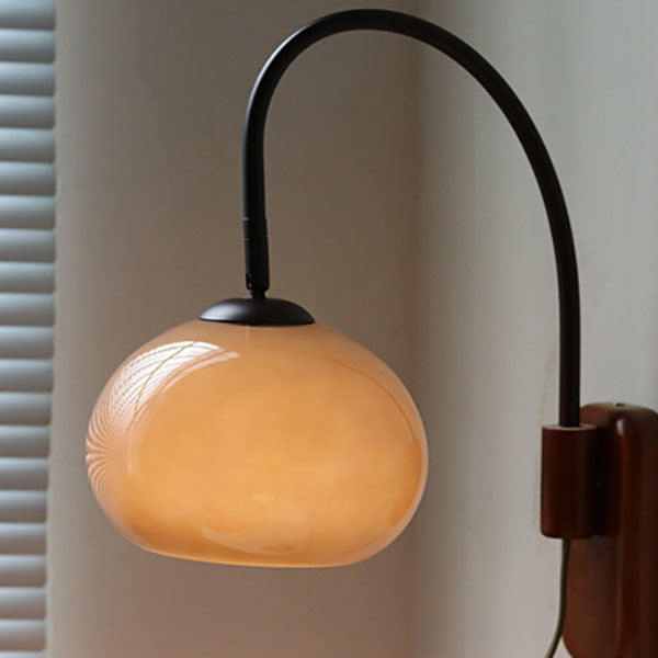 Minimal Glass Solid Wood Wall Lamp