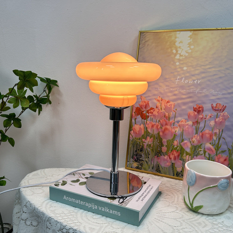 Metal Glass Ripple Gyro Table Lamp