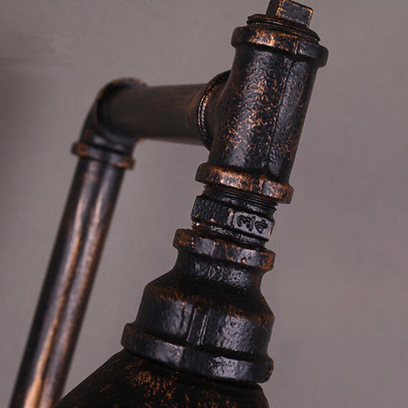 Iron Water Pipe Faucet Wall Lamp