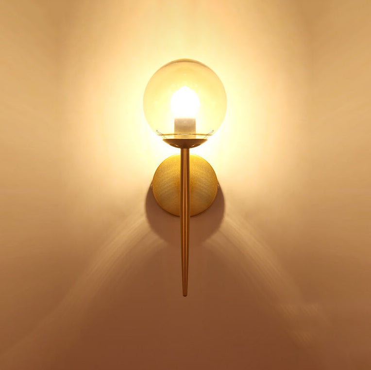 Glass Round Ball Long Wall Lamp