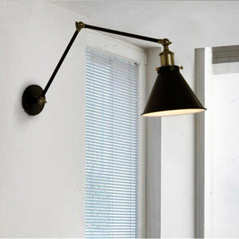 Wrought Iron Rocker Telescopic Wall Lamp