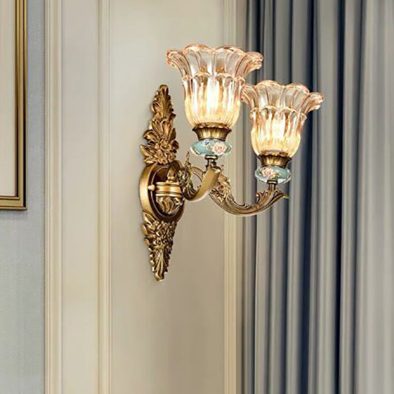 Resin Zinc Alloy Glass Wall Lamp