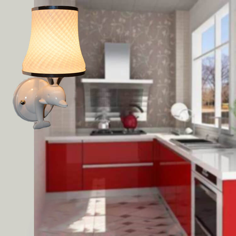 Glass Dolphin Decoration Design Wall Lamp
