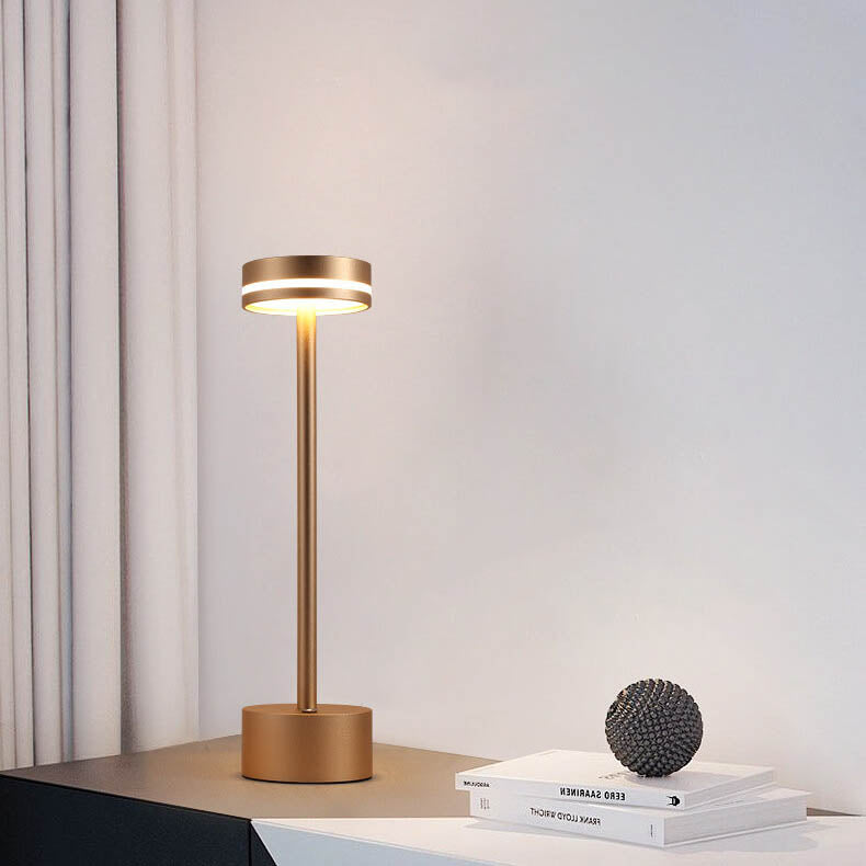 Cylindrical Metal Acrylic Table Lamp