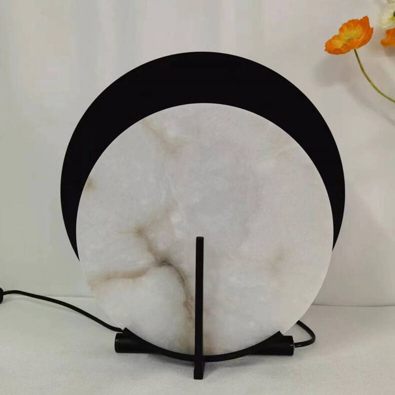 Double Discs Marble Iron Table Lamp