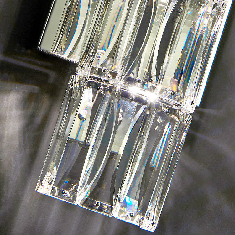 Silver Crystal Column 3/4/6 4-Light Wall Lamp