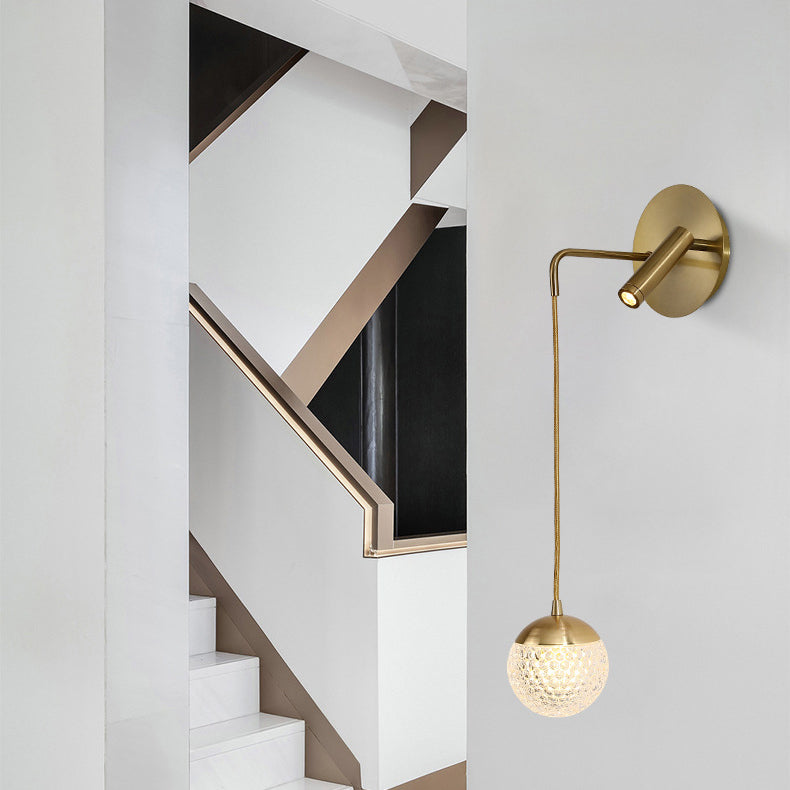 Iron Acrylic Ball Bedside Wall Lamp