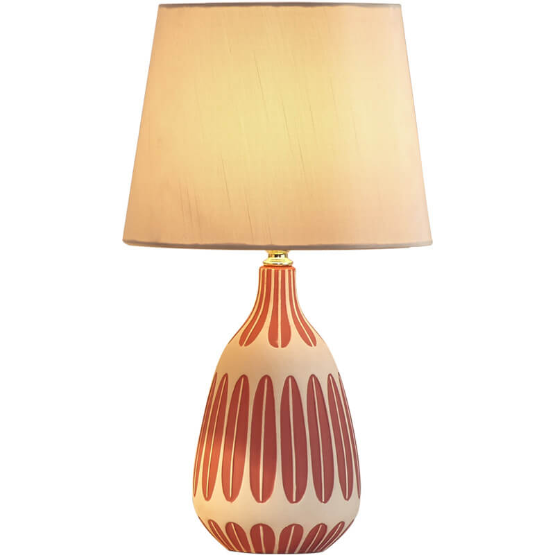Vertical Pattern Ceramic Fabric Table Lamp