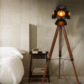 Industrial Vintage Solid Wood Floor Lamp