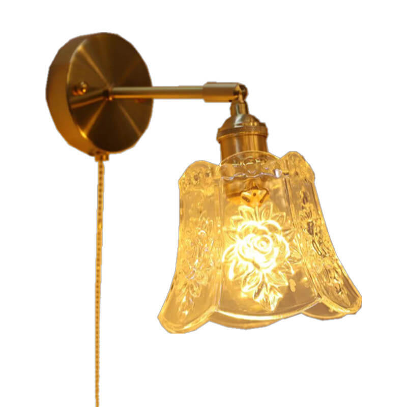 Brass Glass Pull Wire Wall Lamp
