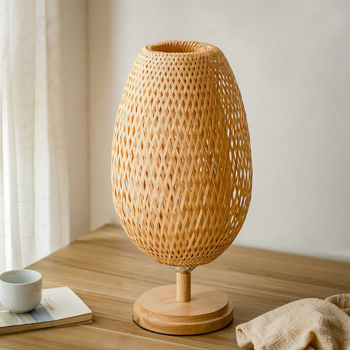 Moso Bamboo Wood Iron Table Lamp