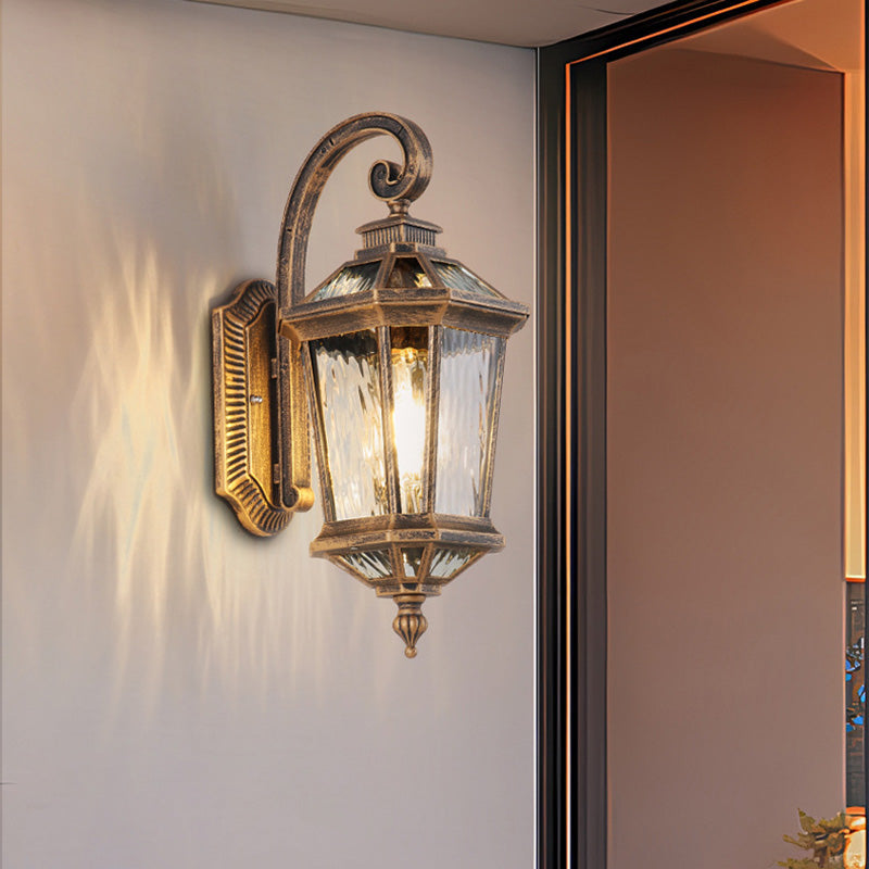 Aluminum Glass Octagon Cylinder Outdoor Light