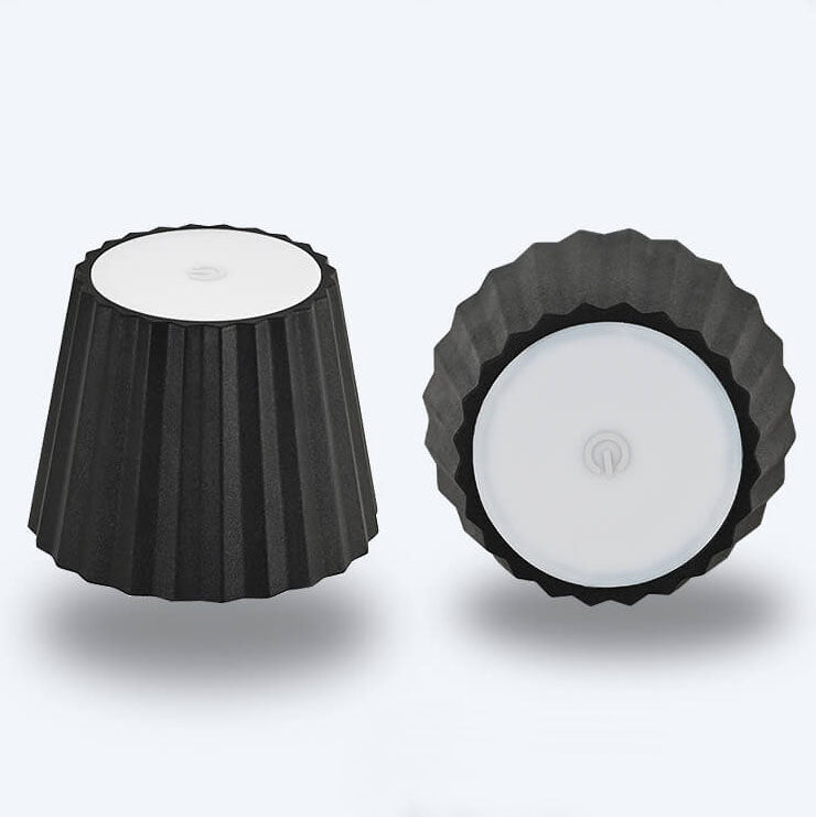 Aluminum Pleated Cone Touch Table Lamp