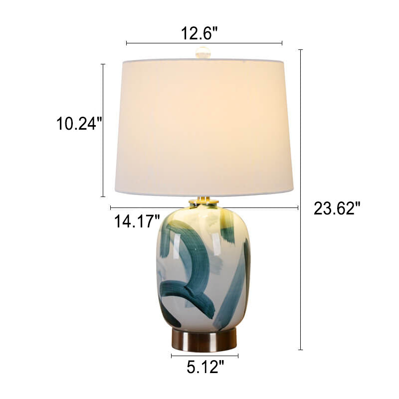 American Dome Fabric Ink Table Lamp