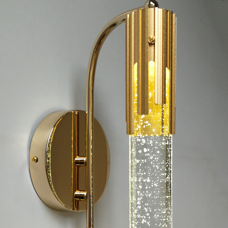 Gold Bubble Crystal Column Wall Lamp