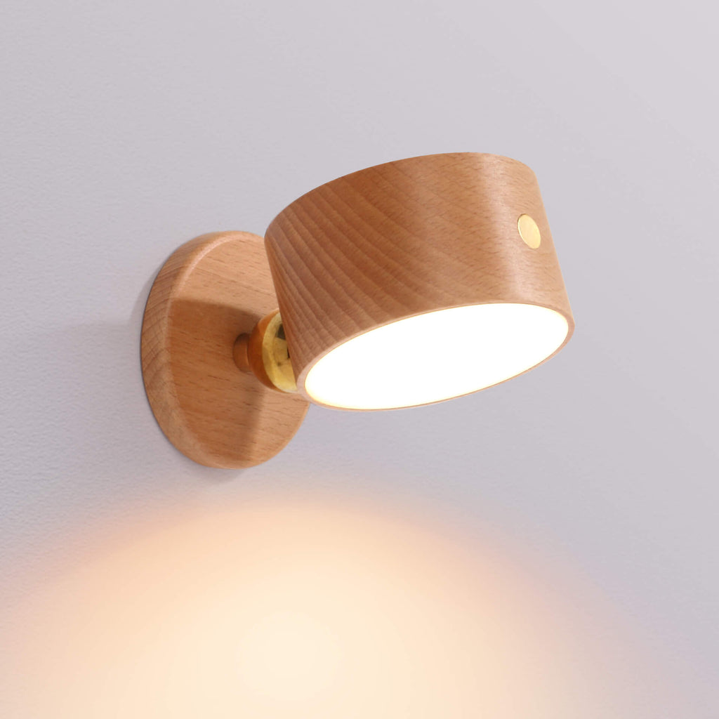 Wooden Rechargeable Touch Magnetic Wall Lamp