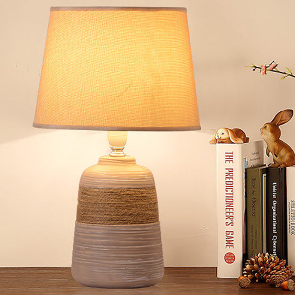 Style Twine Fabric Ceramic Table Lamp