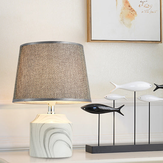 Cylinder Vase Ceramic Fabric Table Lamp