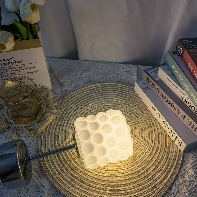 Glass Metal Reading Table Lamp