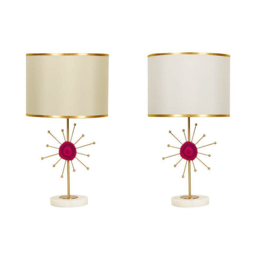 Fabric Agate Table Lamp