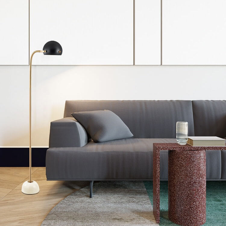 Spherical Metal Marble Angle Floor Lamp
