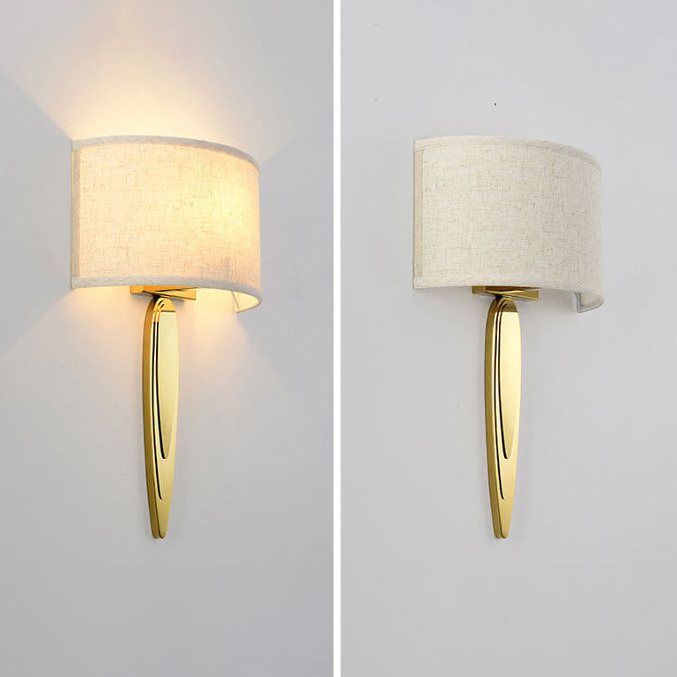Fabric Mirror Stainless Steel Wall Lamp
