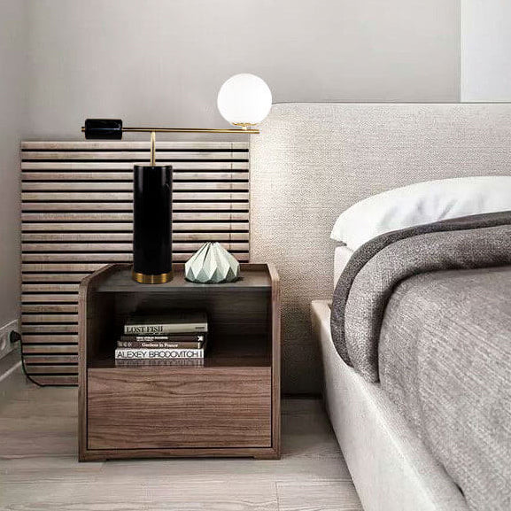 Marble Texture Cylindrical Glass Table Lamp