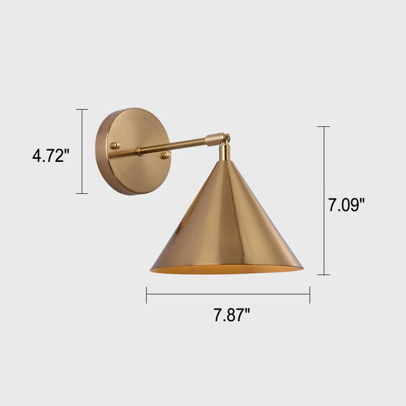 Iron Plated Brass Cone Wall Lamp
