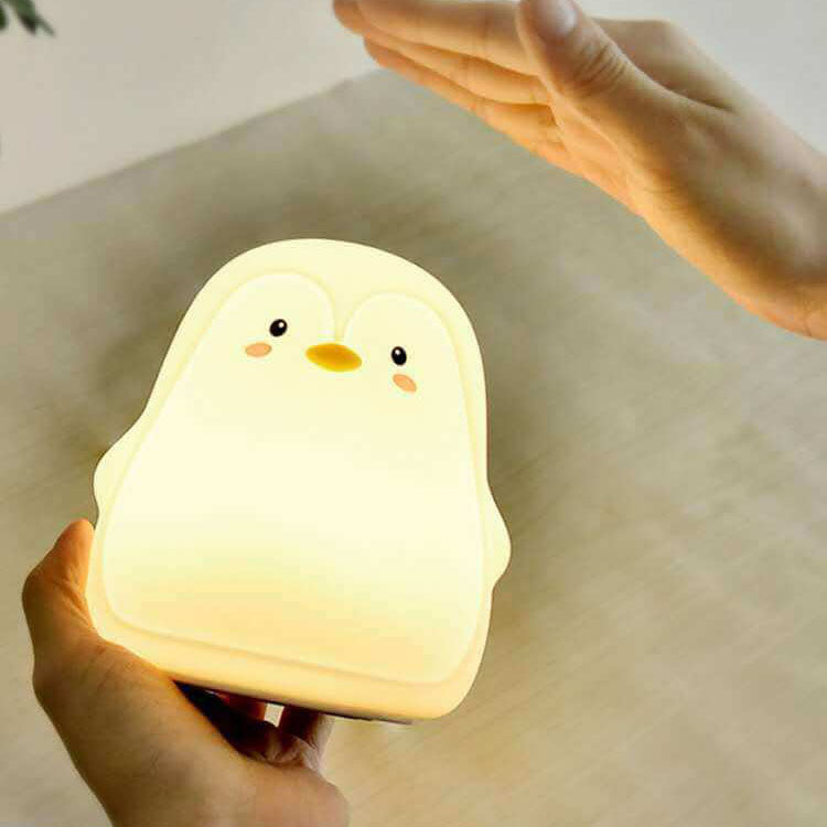 Cartoon Penguin Silicone Kids Table Lamp