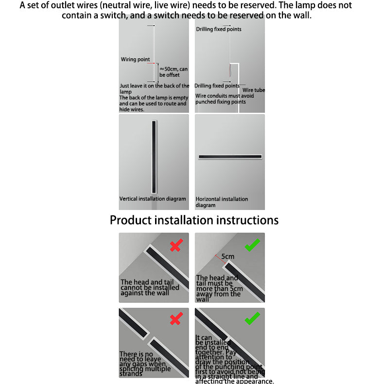 Long Rectangular Aluminum Acrylic Outdoor Light
