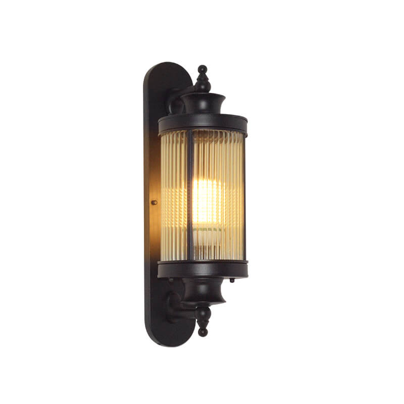 Cylindrical Glass Iron Outdoor Light