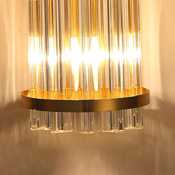 Crystal Plated Column 2-Light Wall Lamp